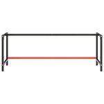 vidaXL Cadre de banc de travail Noir et rouge mat 220x57x79 cm Métal