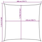 vidaXL Voile d'ombrage 160 g/m² Taupe 3x3 m PEHD
