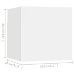 vidaXL Ensemble de meubles TV 4 Pièces Blanc Bois d'ingénierie