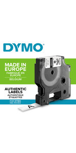 DYMO Rhino - Etiquettes Industrielles Gaine Thermorétractable 12mm x 1.5m Noir sur Blanc