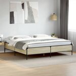 vidaXL Cadre de lit chêne sonoma 180x200 cm bois d'ingénierie et métal