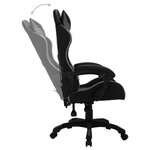 vidaXL Fauteuil de jeux vidéo avec LED RVB Gris et noir Similicuir