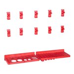 vidaXL Kit de bacs de stockage et panneaux muraux 39 Pièces Rouge et noir