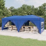 vidaXL Tente de réception pliable avec parois Bleu 3x6 m