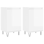vidaXL Buffets 2 Pièces blanc brillant 40x35x70 cm bois d'ingénierie