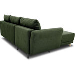 Canapé d'angle convertible réversible 3-4 places tissu Vert Olive à coffre de rangement - 244 x 158 x Hauteur 95 cm