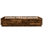 vidaXL Cadre de lit chêne fumé 120x200 cm bois d'ingénierie