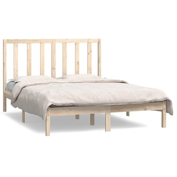 vidaXL Cadre de lit Bois de pin massif 140x190 cm