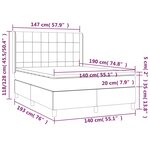 vidaXL Sommier à lattes de lit matelas et LED Taupe 140x190 cm Tissu