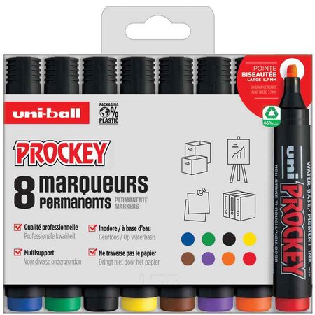 Marqueur permanent prockey pm126/8 pf  étui de 8 uni-ball