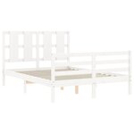 vidaXL Cadre de lit avec tête de lit blanc 120x200 cm bois massif