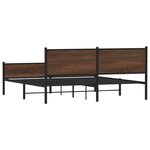 vidaXL Cadre de lit en métal sans matelas chêne marron 180x200 cm