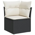 vidaXL Salon de jardin 12 Pièces avec coussins noir résine tressée