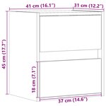 vidaXL Tables de chevet murales avec lumières LED 2 Pièces chêne sonoma