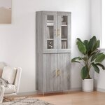 vidaXL Buffet haut Sonoma gris 69 5x34x180 cm Bois d'ingénierie