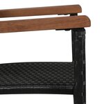 vidaXL Ensemble de salle à manger de jardin 3 Pièces Noir