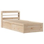vidaXL Cadre de lit avec tête de lit 75x190 cm bois de pin massif