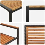 Ensemble de Salle à Manger de Jardin de 7 Pièces vidaXL Noir Poly Rattan Acacia