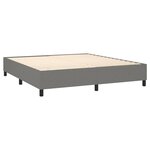 vidaXL Sommier à lattes de lit et matelas et LED Gris foncé 160x200 cm