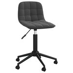 vidaXL Chaise pivotante de salle à manger Noir Velours