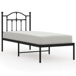 vidaXL Cadre de lit métal avec tête de lit noir 75x190 cm