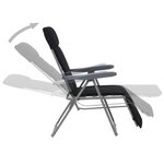 vidaXL Chaises pliables de jardin avec coussins lot de 2 Noir