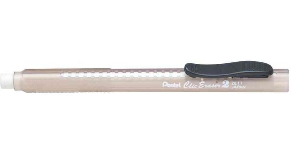 Crayon gomme ClicEraser2 ZE11T Noir-Transparent PENTEL