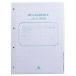 Recharge Numérotée/perforée 58 Feuillets Unis Blanc  Épaisseur Du Papier 90g  Avec Gardes Titrées Pour Classeurs Mouvements De Titres  Liste Des Actionnaires - Format A4 - Autre - Le Dauphin