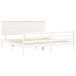 vidaXL Cadre de lit avec tête de lit blanc 200x200 cm bois massif