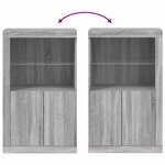 vidaXL Armoire latérale et lumières LED sonoma gris bois d'ingénierie