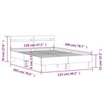 vidaXL Cadre de lit avec tête de lit et LED chêne marron 120x200 cm
