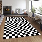 Tapis d'intérieur DAMIER 80 x 150 cm - Noir