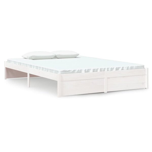 vidaXL Cadre de lit Blanc Bois massif 140x200 cm
