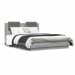 vidaXL Cadre de lit avec tête de lit sonoma gris 120x190 cm