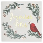 Lot de 6 cartes de voeux avec enveloppe  coffret croix-rouge joyeuses fêtes - or - draeger paris