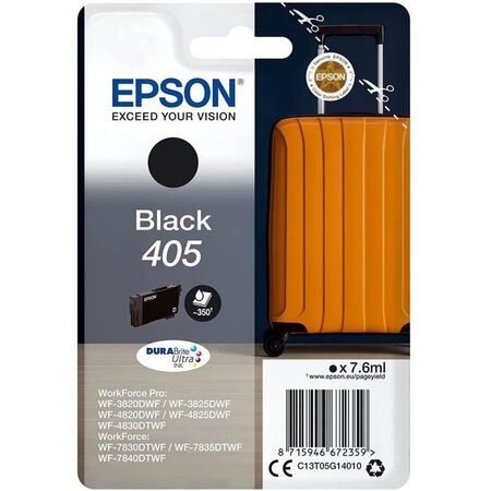 Cartouche d'encre - 405 Ultra Ink - EPSON - Noir - Pour WorkForce WF-7830, 7835, 7840, WorkForce Pro WF-3820, 3825, 4820, 4825, 4830