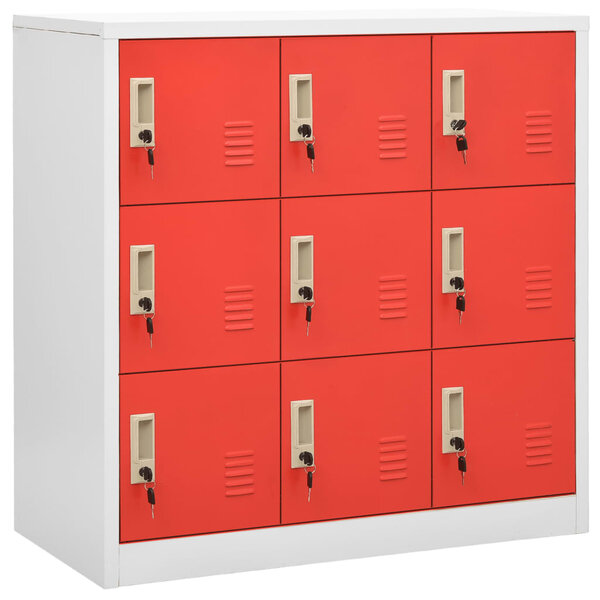 vidaXL Armoire à casiers Gris clair et rouge 90x45x92 5 cm Acier