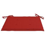 vidaXL Chaises de jardin et coussins rouge lot de 2 Bois teck massif