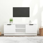 vidaXL Meuble TV Blanc 102x35x36 5 cm Bois d'ingénierie