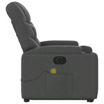 vidaXL Fauteuil inclinable de massage électrique Gris foncé Tissu