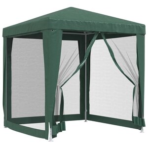 vidaXL Tente de fête avec 4 parois latérales en maille Vert 2x2 m PEHD