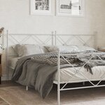 vidaXL Tête de lit métal blanc 193 cm
