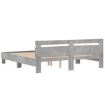 vidaXL Cadre de lit avec tête de lit gris béton 180x200 cm