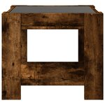 vidaXL Table basse avec LED chêne fumé 53x53x45 cm bois d'ingénierie