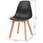 vidaXL Chaises à manger lot de 4 Noir Plastique