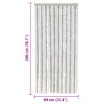 vidaXL Rideau anti-mouches gris clair et blanc 90x200 cm chenille
