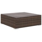 vidaXL Salon de jardin 11 Pièces avec coussins Résine tressée Marron