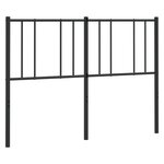 vidaXL Tête de lit métal noir 140 cm