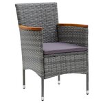 vidaXL Ensemble à manger de jardin coussins 5Pièces Résine tressée Gris