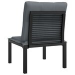 vidaXL Chaise de jardin avec coussins noir/gris résine tressée